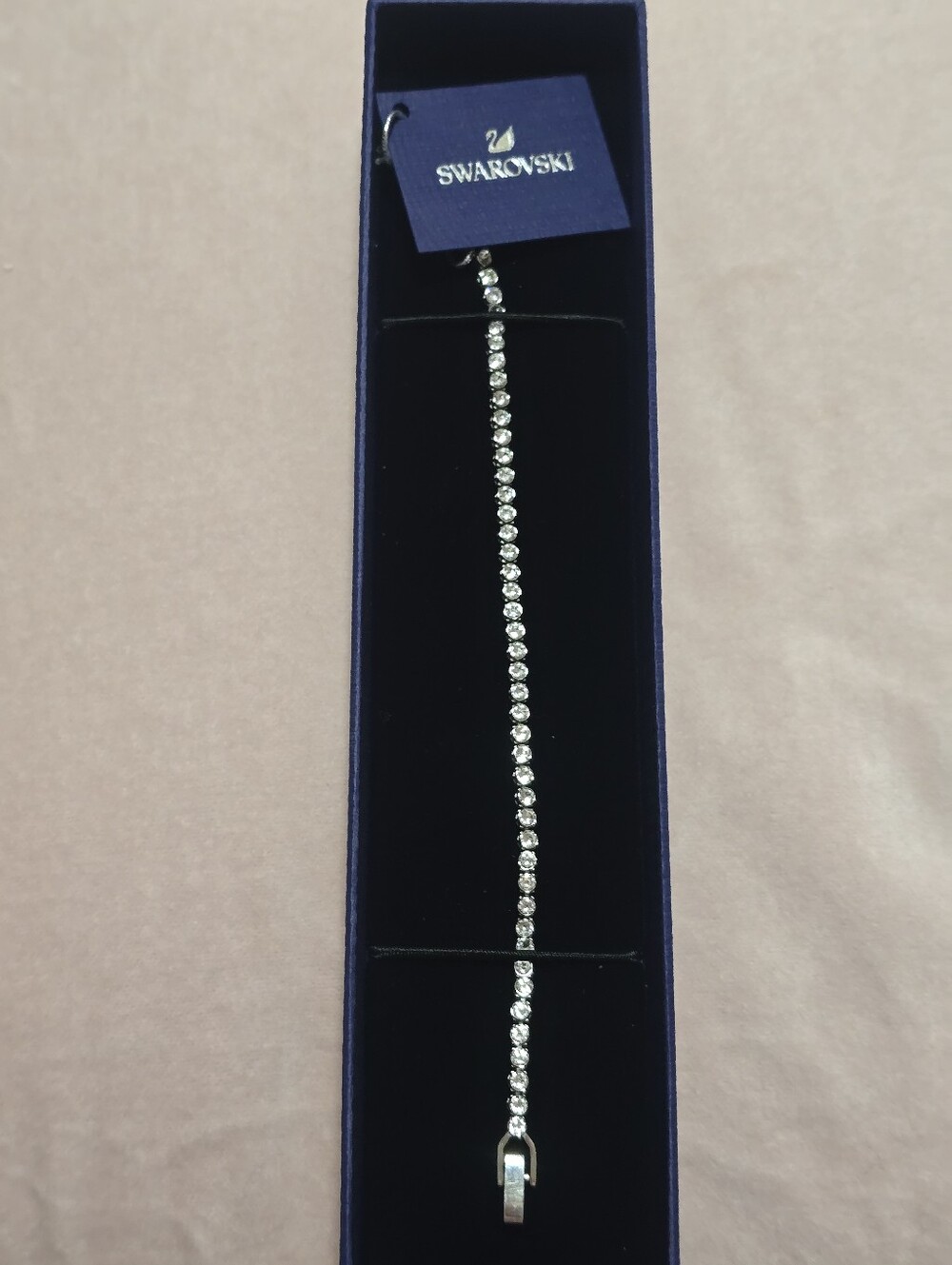 Swarovski Clear Crystal Tennis Bracelet in Silver Tone - Sz M